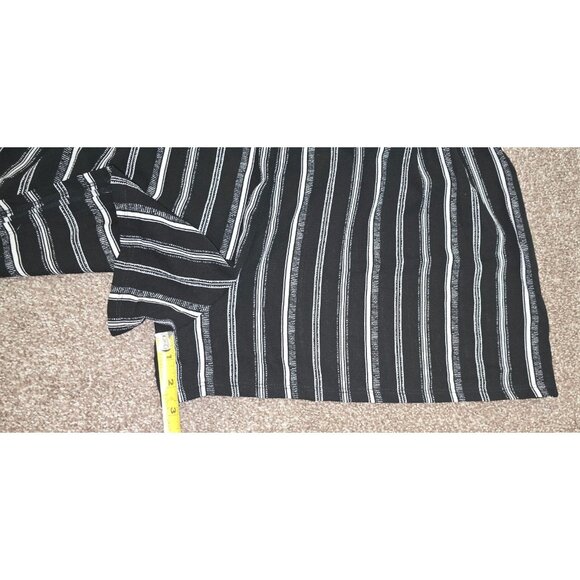 Polly & Esther Striped Black & White Sleeveless Romper With Adjustable Waist Tie - Picture 7 of 8